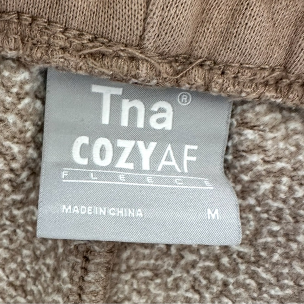 Aritzia TNA CozyAF Fleece Straight Leg Sweatpants Taupe M Neutral Lounge - Picture 3 of 5